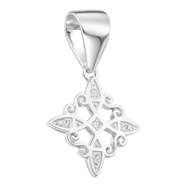 Colgante Nudo de Brujas Plata 925 con Circones Derecha