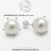 Aros de Plata 925 Pistilo con Perla 10 mm Caracteristicas Aros de Plata 925 Pistilo con Perla 10 mm Caracteristicas