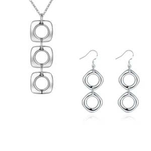Conjunto Collar y Aros Geométricos