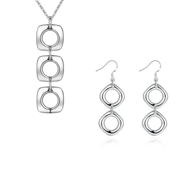 Conjunto Collar y Aros Geométricos
