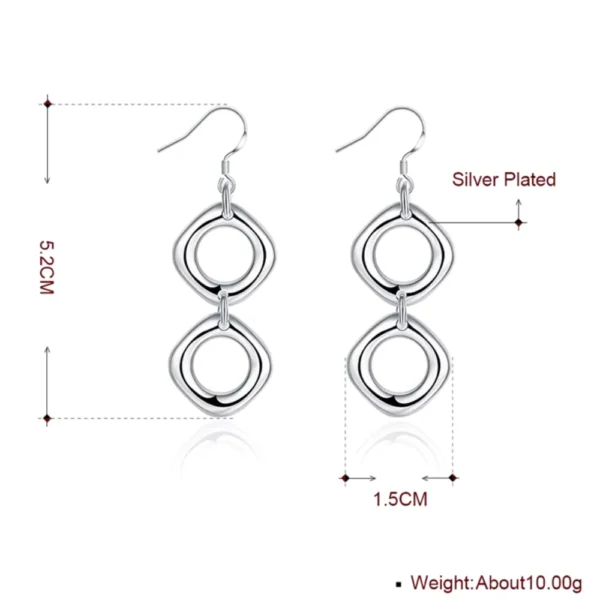 Conjunto Collar y Aros Geométricos Aros Medidas