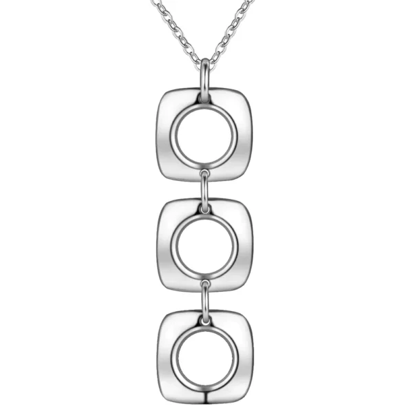 Conjunto Collar y Aros Geométricos Colgante