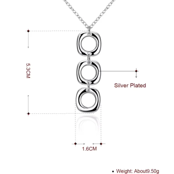 Conjunto Collar y Aros Geométricos Colgante Medidas