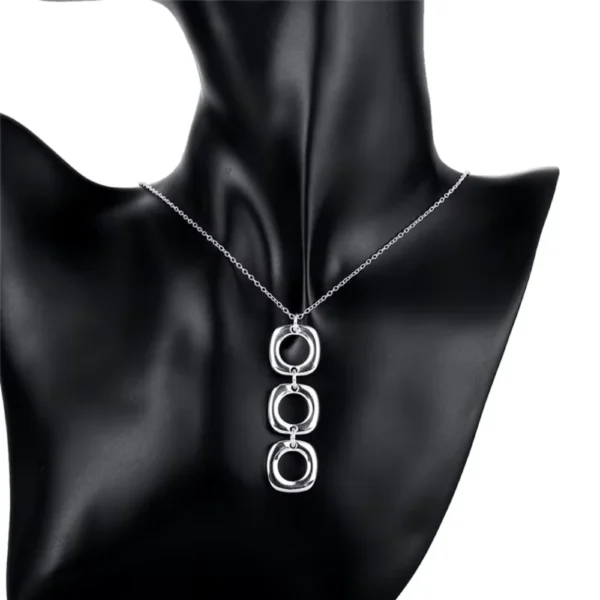 Conjunto Collar y Aros Geométricos Modelo Colgante
