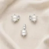 Conjunto de Plata 925 Pistilo con Perlas 8 mm Tela Conjunto de Plata 925 Pistilo con Perlas 8 mm Tela