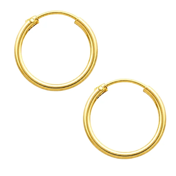 Aros Argolla Lisa 12 mm Baño de Oro 18K Aros Argolla Lisa 12 mm Baño de Oro 18K