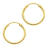 Aros Argolla Lisa 12 mm Baño de Oro 18K Derecha Aros Argolla Lisa 12 mm Baño de Oro 18K Derecha