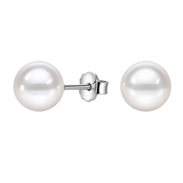 Aros Perla 8 mm Plata 925 Aros Perla 8 mm Plata 925