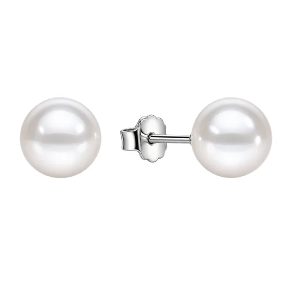 Aros Perla 8 mm Plata 925 Derecha Aros Perla 8 mm Plata 925 Derecha