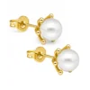 Aros con Perla 6 mm Baño de Oro 18K Derecha Aros con Perla 6 mm Baño de Oro 18K Derecha