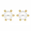 Aros con Perla 6 mm Baño de Oro 18K Frontal Aros con Perla 6 mm Baño de Oro 18K Frontal