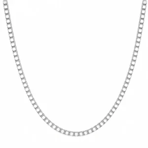Cadena Plateada Veneciana 2 mm 55 cm