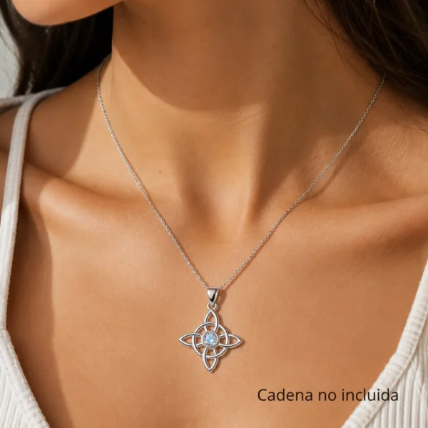 Colgante Nudo de Brujas Circón Tornasol Plata 925 Modelo Colgante Nudo de Brujas Circón Tornasol Plata 925 Modelo