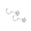 Par Piercing Estrella Circón 4 mm Plata 925