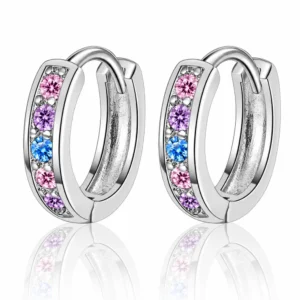 Aros Argolla Huggie Circonitas Multicolor Aros Argolla Huggie Circonitas Multicolor