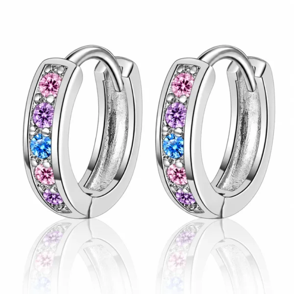 Aros Argolla Huggie Circonitas Multicolor Aros Argolla Huggie Circonitas Multicolor