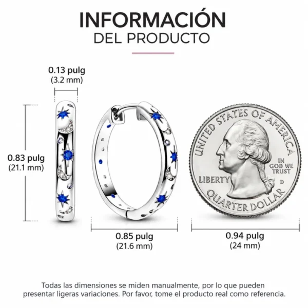 Aros Argolla Huggie Estrellas y Lunas Azules Caracteristicas Aros Argolla Huggie Estrellas y Lunas Azules Caracteristicas