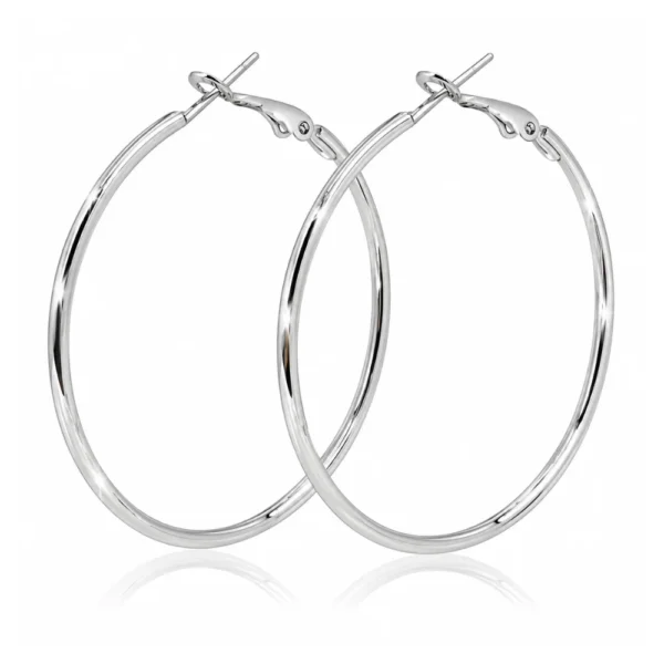 Aros Argollas Grandes Lisas con Cierre a Presión Aros Argollas Grandes Lisas con Cierre a Presión