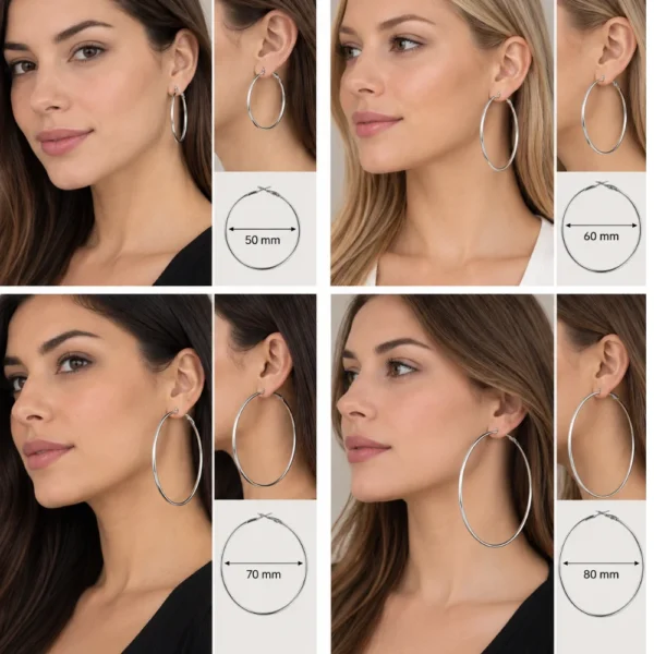 Aros Argolla Lisa Grande Plateada lifestyle Aros Argolla Lisa Grande Plateada lifestyle