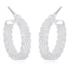 Aros Argolla Relieve Trenzado 24 mm