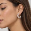 Aros Argolla Trenzada Estampada 24 mm Modelo Aros Argolla Relieve Trenzado 24 mm