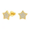 Aros Estrella con Circones 7 mm Baño de Oro 18K Derecha Aros Estrella con Circones 7 mm Baño de Oro 18K Derecha