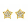 Aros Estrella con Circones 7 mm Baño de Oro 18K Frontal Aros Estrella con Circones 7 mm Baño de Oro 18K Frontal