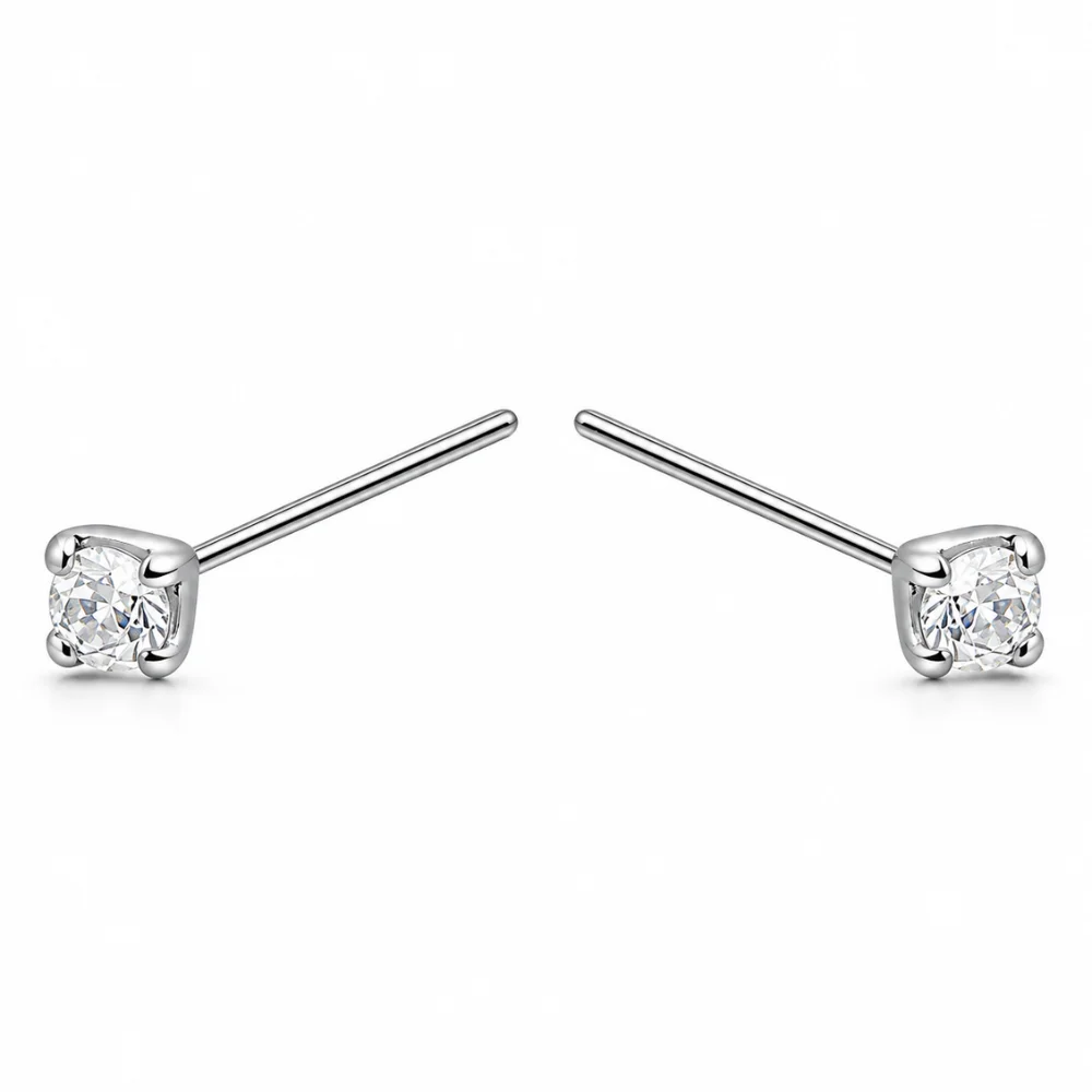 Par Piercing Plata 925 Circón 1,5 mm