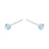 Par Piercing Plata 925 Cristal Celeste 2 mm