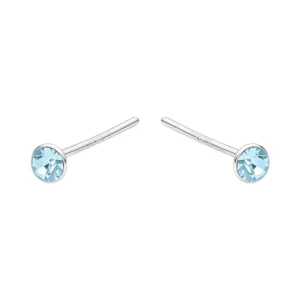Par Piercing Plata 925 Cristal Celeste 2 mm Par Piercing Plata 925 Cristal Celeste 2 mm