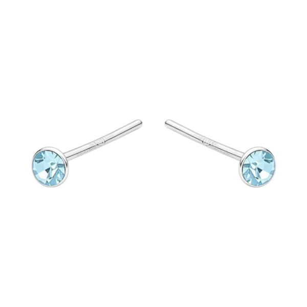 Par Piercing Plata 925 Cristal Celeste 2 mm Par Piercing Plata 925 Cristal Celeste 2 mm