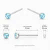 Par Piercing Plata 925 Cristal Celeste 2 mm Caracteristicas Par Piercing Plata 925 Cristal Celeste 2 mm Caracteristicas