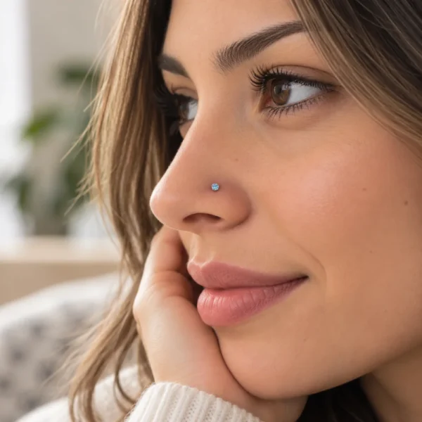 Par Piercing Plata 925 Cristal Celeste 2 mm Lifestyle Par Piercing Plata 925 Cristal Celeste 2 mm Lifestyle