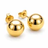 Aros Esfera Lisa 10 mm Baño de Oro 18K