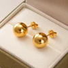 Aros Esfera Lisa 10 mm Baño de Oro 18K Terciopelo Aros Esfera Lisa 10 mm Baño de Oro 18K Terciopelo
