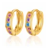 Aros Huggie Multicolor Baño de Oro 18K