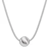 Collar Esfera Texturizada Plata 45 cm