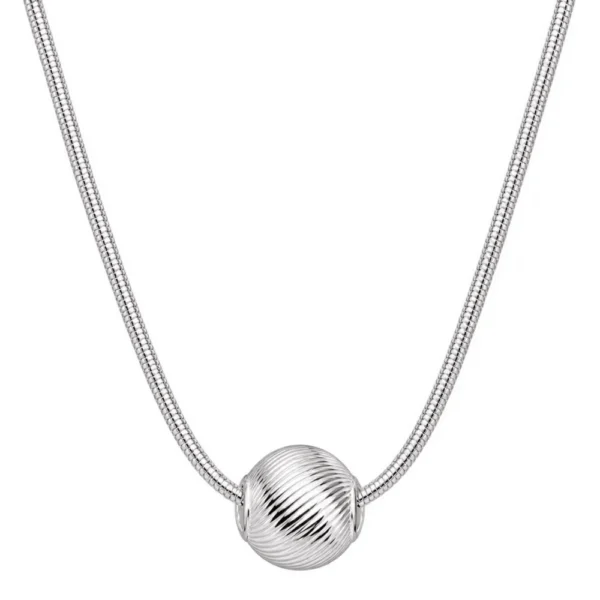 Collar Esfera Texturizada Plata 45 cm Collar Esfera Texturizada Plata 45 cm